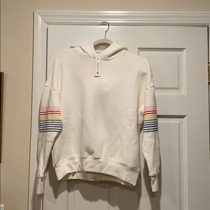 Sundry Rainbow Stripe Hoodie